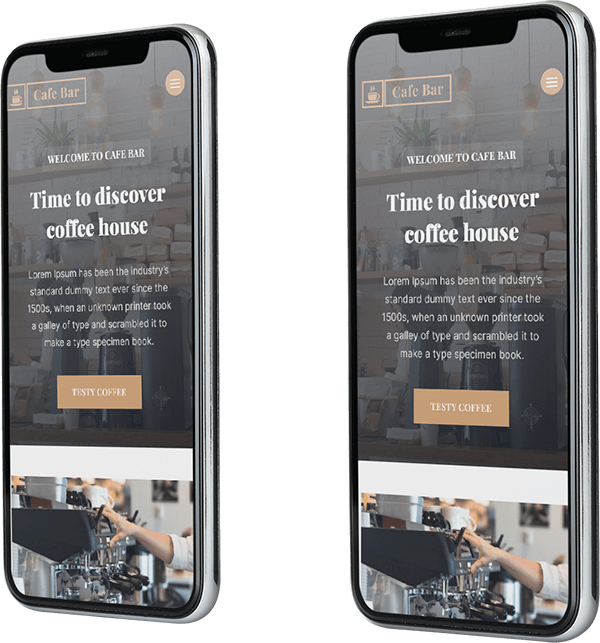 Divi Coffee Bar Mobile Devices Layout